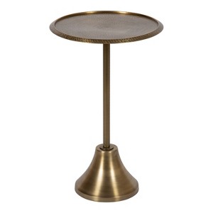 Kate and Laurel Sanzo Round Metal Side Table, 15x15x24, Gold - 1 of 4