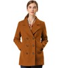 Allegra K Women's Long Sleeves Double Breasted Button Winter Outerwear Pea Coat - 2 of 4