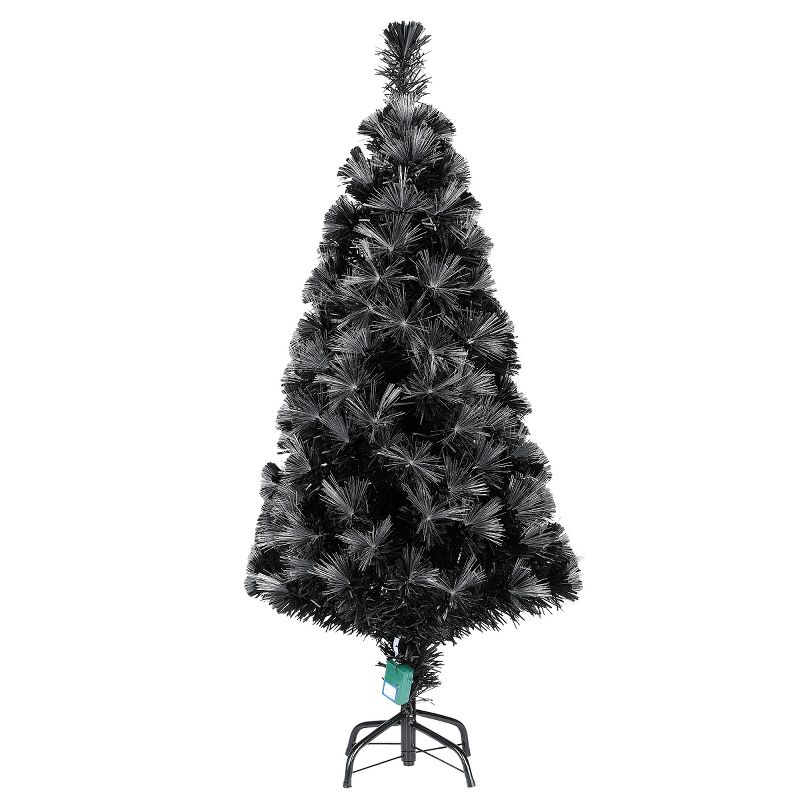 National Tree Company 4 ft. Black Fiber Optic Tree with Candy Corn Color Lights, 6 of 8