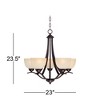 Regency Hill Airington Bronze Pendant Chandelier 23" Wide Rustic Scrolling Arms Scavo Glass 5-Light Fixture for Dining Room Home Kitchen Island - 4 of 4