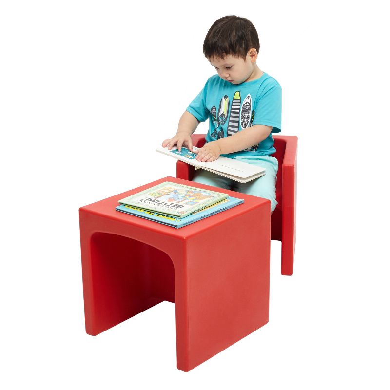 ECR4Kids Tri-Me Adaptable Kids Cube Chair, Indoor Outdoor Plastic, 3-in-1 Multipurpose Table/Seat, 4 of 9