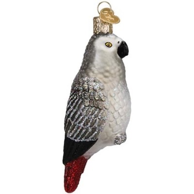 Old World Christmas Blown Glass Ornament for Christmas Tree, African Grey Parrot (with OWC Gift Box)