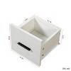 Bookcase with pegboard and drawers, 9 compartment display bookshelf, modern wide wooden shelving white - 4 of 4
