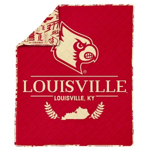 NCAA Louisville Cardinals 60 x 80 Quilted Throw Blanket - 1 of 4