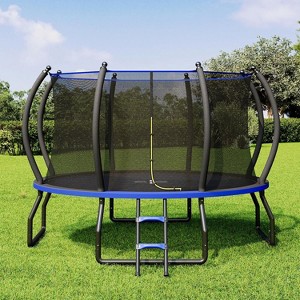 AMERLIFE Outdoor Trampoline with Enclosure Net and Ladder, Recreational Trampolines for Kids and Adults - 1 of 4