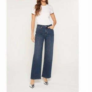Women's High Rise Loose Fit Straight Leg Jeans - mica denim - 1 of 4