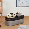 Aoibox Small Fabric Bathroom Storage Baskets Foldable Organizer Bins for Toilet Home Closet Black Grey 2 Pack - 3 of 4