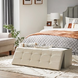 Storage Ottoman Bench, 15 x 43 x 15 Inches, End of Bed Bench, Storage Chest, for Living Room, Bedroom, Entryway - 1 of 4
