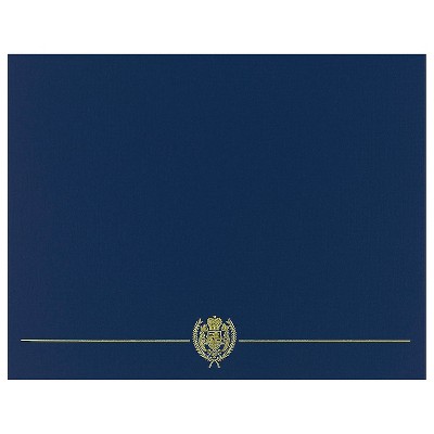 Great Papers Classic Crest Certificate Holders 12" x 9.38" Navy 25/Pack (903115PK5)