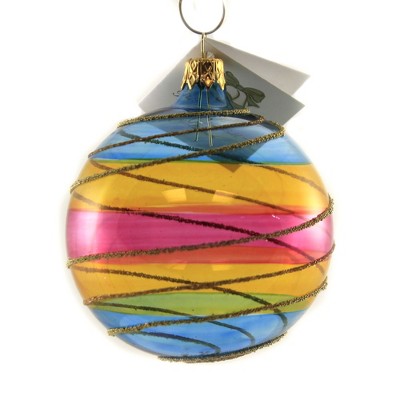 Golden Bell Collection 3.5" Colorful Translucent Ball Ornament Christmas Easter  -  Tree Ornaments