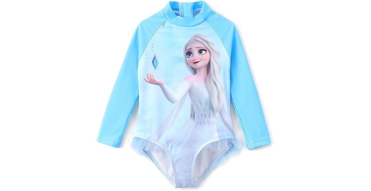 Рашгард Disney Elsa для детей, колорблок — Frozen, цвет: Синий — фото 1