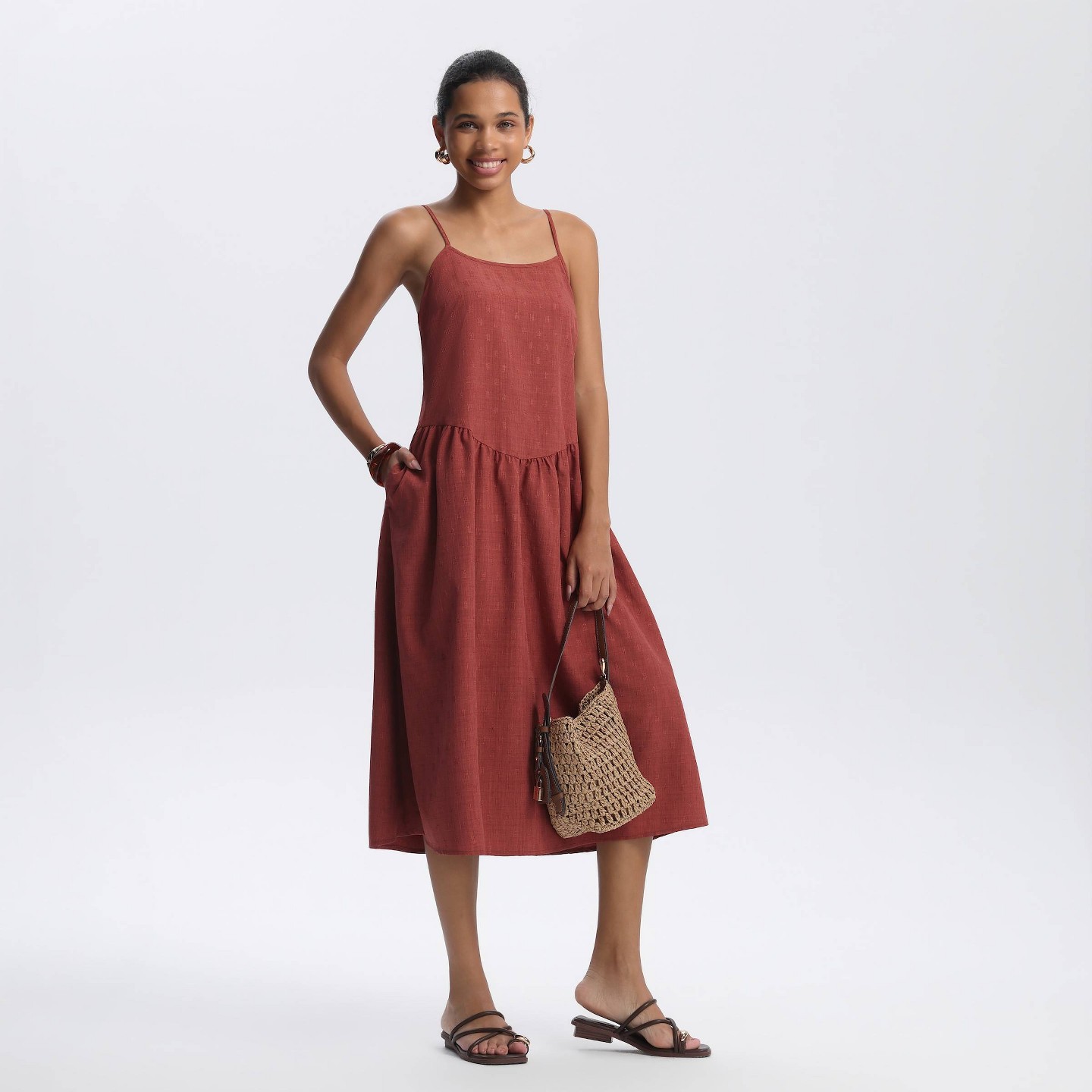Женское платье A New Day Drop Waist Midi — фото 1
