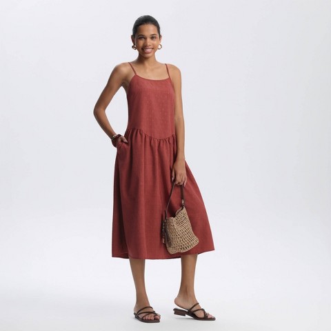 Женские платья A New Day Women's Drop Waist Midi Dress - A New Day™ Rust M