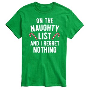 Men's - Instant Message - On The Naughty List I Regret Nothing Short Sleeve Graphic T-Shirt - 1 of 4