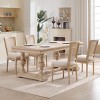 Set of 2 Upholstered Farmhouse Dining Chairs with Linen or Rattan T-Back and Carved Wood Legs for Kitchen or Dining Room-Cuddlewood - 3 of 4
