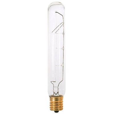 Satco - Tubular - Incandescent Bulb - E17 (Intermediate) - Soft White -  25 W - T6.5 - 1 Pack - Case of 10