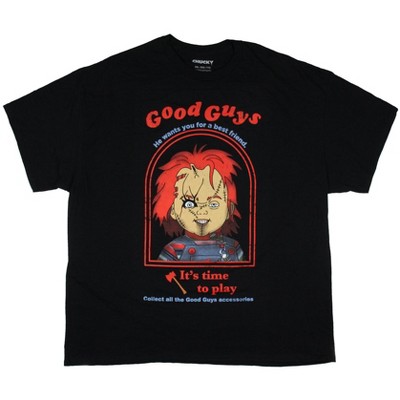 Child's Play Men's Chucky Good Guys Horror Adult Short Sleeve T-Shirt
