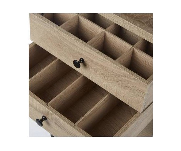 4 Drawer Set Industrial Pipe Storage Cabinet Antique Wood - Neu Home