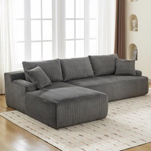 Cloud Couch with L Shaped Chaise Sectional Couch Corduroy Boneless Modular Modern Sofa No Assembly Required for Living Room Apartment and Small Space - 1 of 4