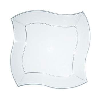 Smarty Had A Party 7" Clear Wave Plastic Appetizer/Salad Plates (120 Plates)