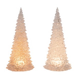 Transpac LightUp Flat Base Glitzmas Tree Set of 2 Christmas Home Decorations - 1 of 1
