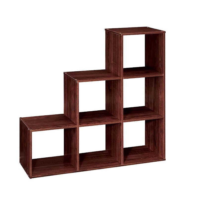 ClosetMaid 3 Tier Free Standing Wooden Cubical Organizer with 6 Cubes Slotted Design for Added House Storage, Dark Cherry (2 Pack), 3 of 7