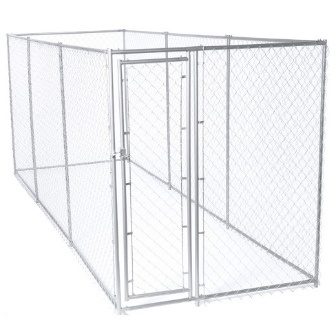Lucky Dog Heavy Duty Outdoor Galvanized Steel Chain Link Dog Kennel Enclosure with Latching Door, and Raised Legs - image 1 of 4