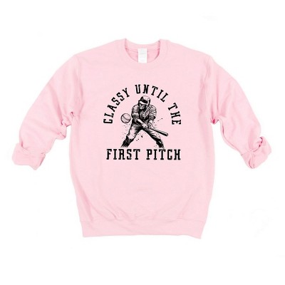Simply Sage Market Women's Graphic Sweatshirt Classy Until First Pitch