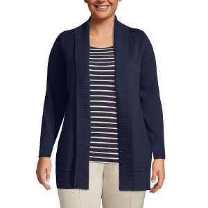Lands' End Women's Cotton Modal Shawl Collar Cardigan Sweater - 1 of 3