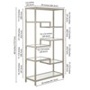 68 in. Satin Nickel Metal Bookcase - Henn&Hart - 3 of 4