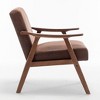 CAVINAS Microfiber Accent Chair with Mid-Height Backrest,Mid-Century Upholstered Living Room Chairs,Reading Chairs for Living Room - 3 of 4