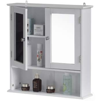 Basicwise Mirror Wall Mounted Cabinet For the Bathroom and Vanity with Adjustable Shelves