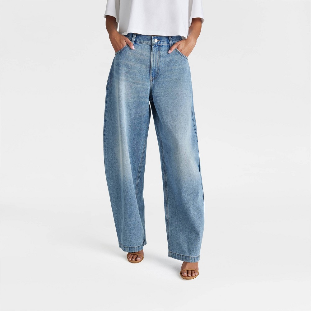 KBB by KAHLANA Women's Mid-Rise 'The Barrel Leg Jean' - Vintage Wash Sz 8