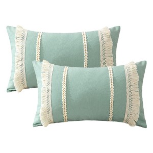 REGALWOVEN Boho Modern Striped Decorative Throw Pillow Cover for Living Room Bed Sofa 2 Pcs - 1 of 4