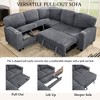 AZL1 Life Concept Sofas L-Shaped Sectional Sofa Bed with Pull-Out Storage, 5-Seat, Living Room, Apartment, Corduroy Fabric, Grey, 81"*81"*33" - 3 of 4