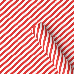 30" 20 sq ft Christmas Roll Wrap Red/White Diagonal Stripes - Wondershop™ - 1 of 3