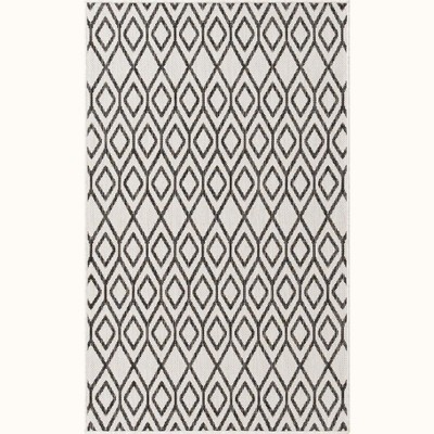 Ivory Trellis Flat Woven Reversible Outdoor Rug 3' x 5'