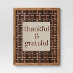 16" x 20" Thankful & Grateful Framed Under Plexi - Threshold™
