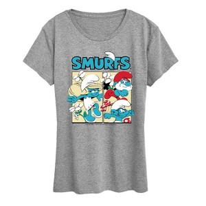 Women's - Smurfs - Grid Short Sleeve Graphic T-Shirt - 1 of 4