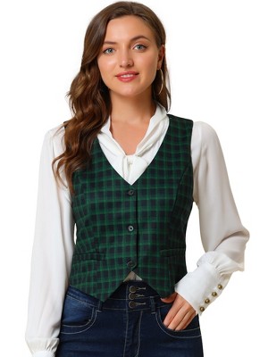 Allegra K Women's Steampunk Dressy Sleeveless Versatile Racerback Suit Vests