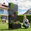 Lirago Iron Arch Mobile Planters Planting Box Trellis for Climbing Plants - 72x35 - 3 of 4
