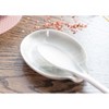 Nat & Jules Marbled White 6 x 4 Glossy Ceramic Oval Countertop Spoon Rest - 4 of 4