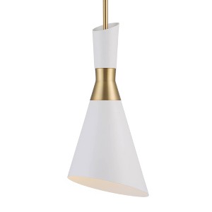 Uttermost Eames 8" Wide White Antique Brass Mini Pendant - 1 of 1
