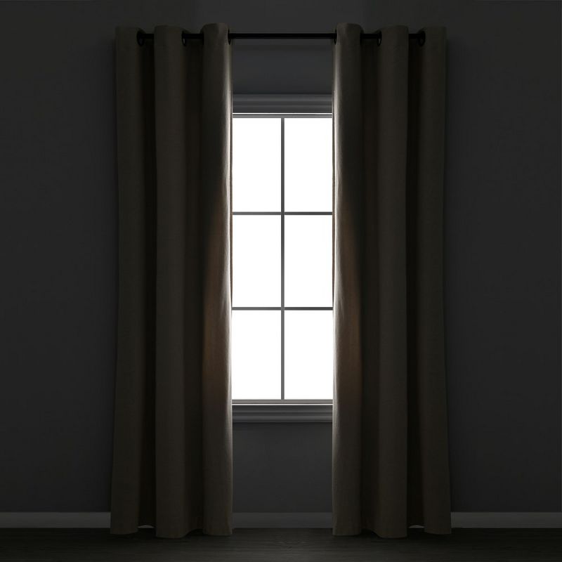 Home Boutique Insulated Grommet Blackout Linen Window Curtain Panel Dark Linen Single 38X84, 3 of 5