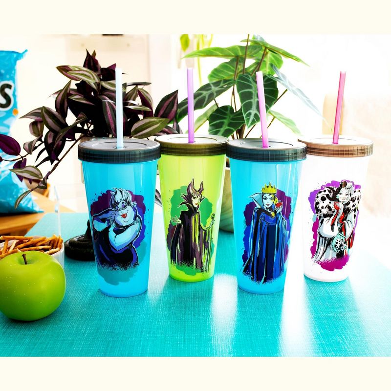 Silver Buffalo Disney Villains Color-Changing Plastic Tumblers | Set of 4, 4 of 10