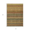 Coral Gold And Green Striped Washable Indoor Outdoor Area Rug - 3 of 4