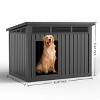 SEVOBAL Pet Crates and Houses Dog House Easy Assembly Open Roof Cleaning Weatherproof Spacious for Indoor and Outdoor, Black, 42.87"*32.95"*31.61" - 3 of 4