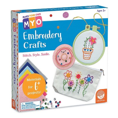 MindWare Make Your Own: Embroidery Crafts - Creative Activities - 12 Pieces