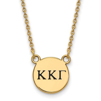 Black Bow Jewelry 14k Yellow Gold Plated Sterling Silver Kappa Kappa Gamma Greek Life Necklace 18 Inch