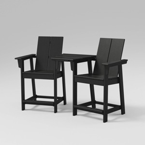 Moore 3pc POLYWOOD Patio Counter Chair Set with Connecting Table - Threshold™ - 1 of 4